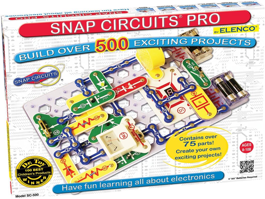 Elenco makes the Snap Circuits sets that are perfect for incorporating STEM into your playroom at home according to Momentum Family